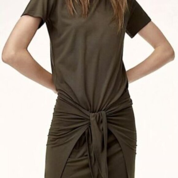 ARITIZA Wilfred Free Indie Casual Tie T Shirt Dress in Khaki Size XXS - Picture 3 of 5